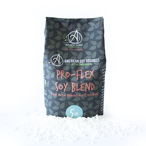 American Soy Organics Pro-Flex Soy Blend - Soy Wax Beads for Candle Making - Candle Making Supplies - Beeswax-Free Candle Wax Blend for Container Candles, Tealights and Wax Melts, 5 lbs American Soy Organics