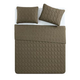 VCNY Home Full/Queen Size Pinsonic Circle Bedding Set - 3 Piece | Quilt & 2 Pillow Shams | Elegant Home Decor | Soft, Durable & Breathable | Wrinkle Resistant | Circles Olive Green VCNY Home