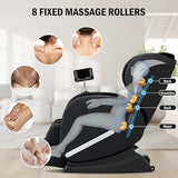 AVSAMOQ Massage Chair Full Body, Zero Gravity Massage Recliner with Air Pressure, 8 Fixed Points Massage Rollers, Heating, Foot Roller, LCD Screen Control, Home Office Use AVSAMOQ