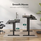 FEZIBO Standing Desk with Keyboard Tray, 63 × 24 Inches Electric Height Adjustable Desk, Sit Stand Up Desk, Computer Office Desk, Black FEZIBO