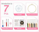 Huacan Embroidery Kit for Beginners Adults Includes Stamped Pattern, Hoop, Color Threads,Tools,Easy to Follow Instruction (Dragonfly)