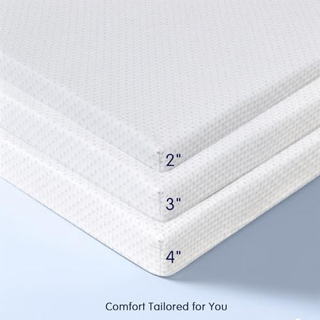 Subrtex Memory Foam Mattress Topper, Twin Gel-Infused Memory Foam Topper, 3 Inch Gel-Infused Memory Foam Topper for Side Stomach Sleepers, CertiPUR-US Certified SUBRTEX