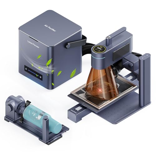 LaserPecker LP4 (Ultimate), 10W Diode + 2W IR Dual Laser Engraver Machine 4000mm/s Ultra Fast Speed Handheld Laser Engraving & Cutting Machine - with Air Purifier + Slide Extension + Rotary Extension LaserPecker