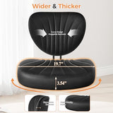 Cross Legged Office Chair, Ergonomic Criss Cross Chair with Wheels, 360° Swivel Height-Adjustable Meditation Chair for Yoga & ADHD, Wide Kneeling Chair with Strong Lumbar Support (Black) BPY01B BEWISHOME