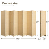 WelFurGeer 8 Panel Bamboo Room Divider, Folding Privacy Screen for Room Separation, Natural Wood Room Partitions and Dividers, Patio Privacy Panels, Decorative Wall Divider for Home, Office, Studio WelFurGeer