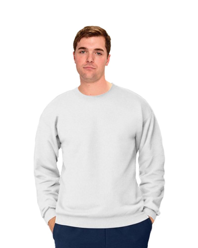 Monag Adult Polyester Fleece Sweatshirt, Sublimation Fleece Sweatshirt, Unisex Sublimation Sweatshirt (Large, White) Monag