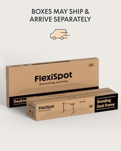 FLEXISPOT 71 x 32 Inch Large Standing Desk, Stand Up Desk with Splice Board, Rising Desks for Home Office, Office Desk with Headphone Hook (Black Frame + Black Top, 2 Packages) FLEXISPOT