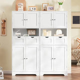 TEENFON 57.8" H Tall Bathroom Storage Cabinet with 4 Doors & 2 Adjustable Shelves, Freestanding Bathroom Cabinet with 2 Drawers, Kitchen Cabinets & Pantry, Cupboard for Kitchen, Dining Room, White TEENFON