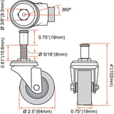 Online Best Service 6 Pack Heavy-Duty 2.5" Swivel Caster Wheel Creeper Service Cart Stool Post Mount Online Best Service
