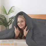 BedTreat Down Alternative Full Duvet Insert with Corner Tabs, All Season Quilted Bed Comforter Box-Stitched Full Comforter Grey, Machine Washable Microfiber Bedding BedTreat
