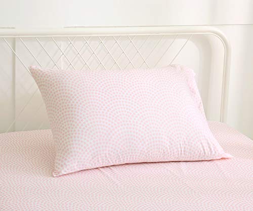 Vonty Kids Bed Sheets Full Pink Heart Printed Sheets for Girls, Soft Lightweight Microfiber Easy Wash Bedding Set (1 Fitted Sheet + 1 Flat Sheet + 2 Pillowcase) Vonty