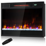 RELAX4LIFE 23’’ Electric Fireplace Wall Mounted - Recessed Fireplace Heater w/6 Adjustable Flame, 5 Brightness, Overheat Protection, Remote Control, Timer, Electric Fireplace Inserts, 1500W (Black) RELAX4LIFE