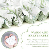 DILIMI Twin Comforter Set for Girls, Reversible 5 Pieces Comforter Twin Size Bed, Green Leaf Ultra Soft Twin Bedding Sets with Comforter, Flat Sheet, Fitted Sheet, 2 Pillowcase DILIMI
