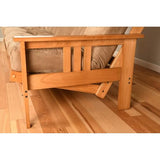 HomeStock Wood Futon Frame Queen Size - Classic Style Sofa Bed with Mission Arms Frame Only/Butternut HomeStock