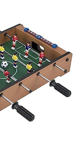 Tabletop Foosball Table- Portable Mini Table Football / Soccer Game Set with Two Balls and Score Keeper for Adults and Kids by Hey! Play! Hey! Play!