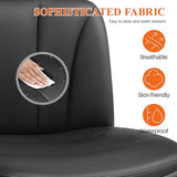 HeroSet Criss Cross Chair with Wheels,Comfy Wide Vanity Chair,Scratch-Resistant Leather Cross Legged Desk Chair,Height Adjustable Computer Office Desk Chairs HeroSet