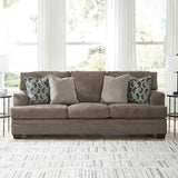 Signature Design by Ashley Stonemeade Contemporary Sofa Sleeper with Folding Gel Memory Foam Mattress, Reversible Cushions and 4 Accent Pillows, Queen, Dark Brown Signature Design by Ashley