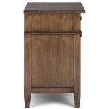 SIMPLIHOME Carlton 24 inches Wide Night Stand, Bedside table, Rustic Natural Aged Brown SOLID WOOD, Rectangle, with Storage, 2 Drawers and 1 Shelf, For the Bedroom, Contemporary Modern SIMPLIHOME