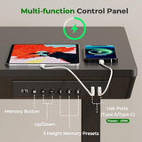 JYLH JOYSEEKER Small Standing Desk with Drawer, 35" x 20" Whole Piece Tabletop Electric Sit Stand Table, Height Adjustable Desk with Storage & USB Ports, Quick Install Home Office Computer Desk, Black JYLH JOYSEEKER