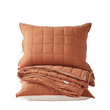 softpage Cotton Quilt Bed Spreads, 3-Pieces Bedding Set with Coverlet Light Weight Quilt Blanket with 2 Pillow Shams (Burnt Orange, Queen) softpage