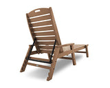 POLYWOOD NCC2280TE Nautical Arms Chaise, Teak