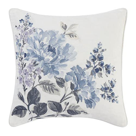 Laura Ashley Home - King Comforter Set, Reversible Cotton Bedding with Matching Shams, Stylish Home Decor for All Seasons (Chloe Blue, King) Laura Ashley