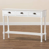Baxton Studio Garvey French Provincial White Finished Wood 3-Drawer Entryway Console Table Baxton Studio