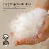 BPC Lightweight Organic Feather Down Comforter King Size, Hotel-Luxury Fluffy Duvet Insert with Cotton Cover and Puffy Feather Down Filling, for Summer/Hot Sleepers, Ivory White, 106x90 Inches BPC