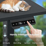 SEDETA 56.7" L Shaped Standing Desk, Reversible Computer Office Desk with Drawers & Hutch, Stand Up Corner Gaming Desks with LED Lights & Power Outlets for Home Office, Black SEDETA