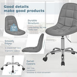 VECELO Height Adjustable Business Task Chair - Comfortable Padded Faux Leather Office Chair, Premium Craftsmanship, Rolling Swivel Desk Chair for Home Office Conference Room-Grey VECELO
