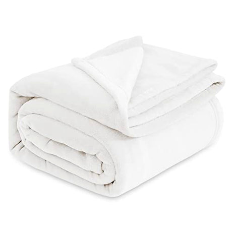 Bedsure GentleSoft Fleece Blankets King Size White - Bed Blanket Soft Lightweight Plush Cozy Fuzzy Luxury Microfiber, 108x90 inches Bedsure