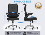 TRALT Ergonomic Office Chair - Desk Chair with Wave High Back Adjustable Lumbar Support Computer Chair - Gaming Chairs Mesh Backrest and PU Leather Seat for Home Reading Chairs to Adults(Black) TRALT
