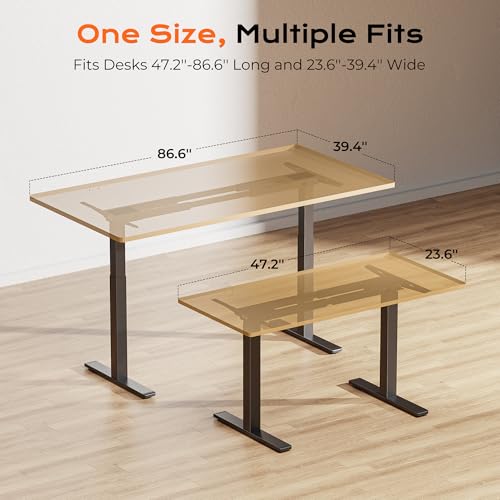 Huuger Dual Motor Electric Standing Desk Frame, Sit Stand up Desk Leg for 47.2” to 86.6” Desktop, Computer Desk Leg with Cable Tray, 3 Memory Height Presets, 2 Hooks, Black Frame Only Huuger