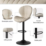 Nalupatio Bar Stools Set of 2 Modern Swivel Bar Chairs, Barstools Counter Height with High Backrest, Easy 3-5 Minute Assembly for Bar, Kitchen, Dining Room Beige Nalupatio