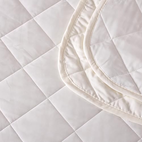 EVOLIVE Elastane Diamind Quilted All Season Light Weight Single Reversible Cooling Quilt/Comforter (White, Full/Queen) EVOLIVE