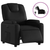vidaXL Black Faux Leather Electric Recliner Chair - Motorized Reclining Armchair with Cup Holders for Living Room/Office vidaXL