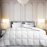 Martha Stewart White Goose Feather Down Fiber Comforter Twin Size- All Season Duvet Insert, Noiseless Fabric with 38oz Filled Luxury Cloud Fluffy Bed Comforter with 8 Corner Loops, White 68x90inch Martha Stewart