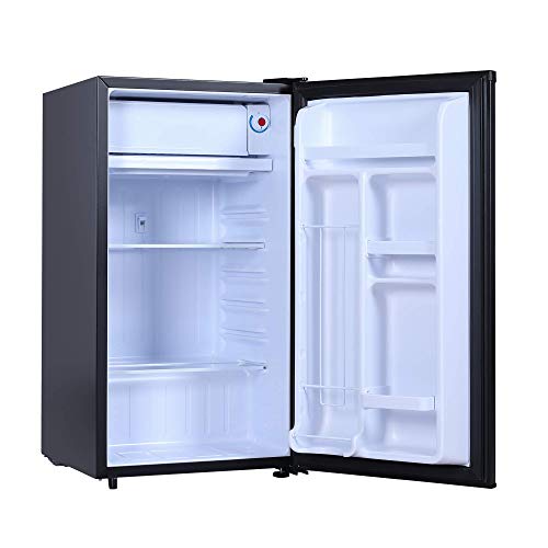 RCA RFR321-B-Black-COM RFR321 Single Mini Refrigerator-Freezer Compartment-Adjustable Thermostat Control-Reversible Doors-Ideal for Dorm, Office, RV, Garage, Apartment-Black Cubic Feet, 3.2 CU.FT RCA