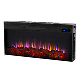 Real Flame Landscape Electric Firebox, Replaceable Fireplace Heater, Realistic Log and Flame Effect, Timer Real Flame
