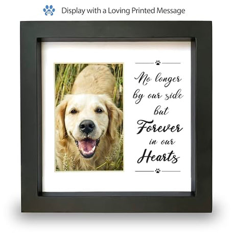 PAWCEPTIVE Dog Memorial Picture Frame with 5 Display Options- Dog Collar Memorial Frame Gift - Cat or Dog Pet Loss Gift for a Grieving Friend - Pet Remembrance Gift and Sympathy Photo Keepsake PAWCEPTIVE
