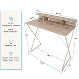 Stand Steady Joy Desk | Modern Stand Up Workstation with Storage Cubbies | Pretty Standing Desk with Large Desktop | Multifunctional Table for Home & Office (Maple / 48 x 42) Stand Steady