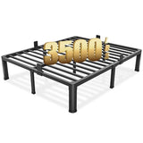 Yitong Angel 14 inch Queen Bed Frame with Round Corner Legs Mattress Slide Stopper,3500 lbs Heavy Duty Metal Platform,Steel Slats Support,No Box Spring Needed,Easy Assembly,Noise Free Yitong Angel
