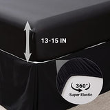 JOLLYVOGUE Black Twin Size Comforter Sets 5 Pieces, Pintuck Bed in a Bag Comforter Set for Bedroom, Bedding Comforter Sets with Comforter, Sheets,Ruffled Shams & Pillowcases JOLLYVOGUE