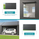 AirWire Carport, Heavy Duty Car Port 20x20 FT, Large Car Canopy with Roll-Up Windows & Side-Opening Door, Outdoor Portable Garage Reinforced Four-Hole Base for Car, Truck, Boat, Motorcycle AirWire