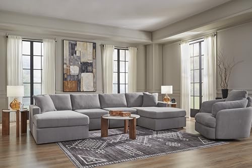 Signature Design by Ashley Modmax Contemporary Indoor Upholstered Press-Back Rocker Swivel Glider Recliner with Hidden Storages, Light Gray Signature Design by Ashley