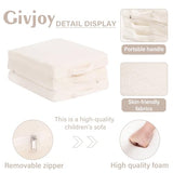 Givjoy Foldable Floor Mattress for Kids, Toddler Washable Tri Folding Floor Nap Mat for Sleeping Daycare, Child Trifold Futon Sofa Bed with Storage Bag for Playroom, Bedroom, Girls and Boys Givjoy