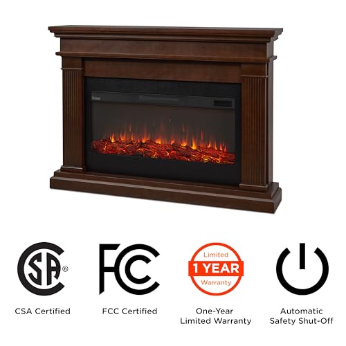 Real Flame Beau 59" Landscape Electric Fireplace with Mantel for Living Room or Bedroom, Replaceable Fireplace Insert Heater, Realistic Log and Flame Effect, Remote Control, Timer Real Flame