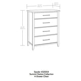 Sauder Summit Station 4-Drawer Chest, L: 33.66" x W: 18.74" x H: 42.09", Glacier Oak Sauder