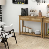 FUQARHY Console Table with 2 Rattan Drawers Boho Entryway Table with Storage Shelf, Narrow Wood Small Console Tables for Entryway, Entry Table for Hallway, Living Room, Foyer FUQARHY
