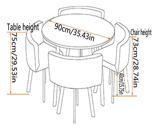 Mfallon Round Conference Table Small Meeting Room Coffee Table Set w/ 4 Chair, Office Business Guest Reception Table, Simple Dining and Chair Set of 4 Leisure Combination (Color : Black Cloth - WoodArtSupply